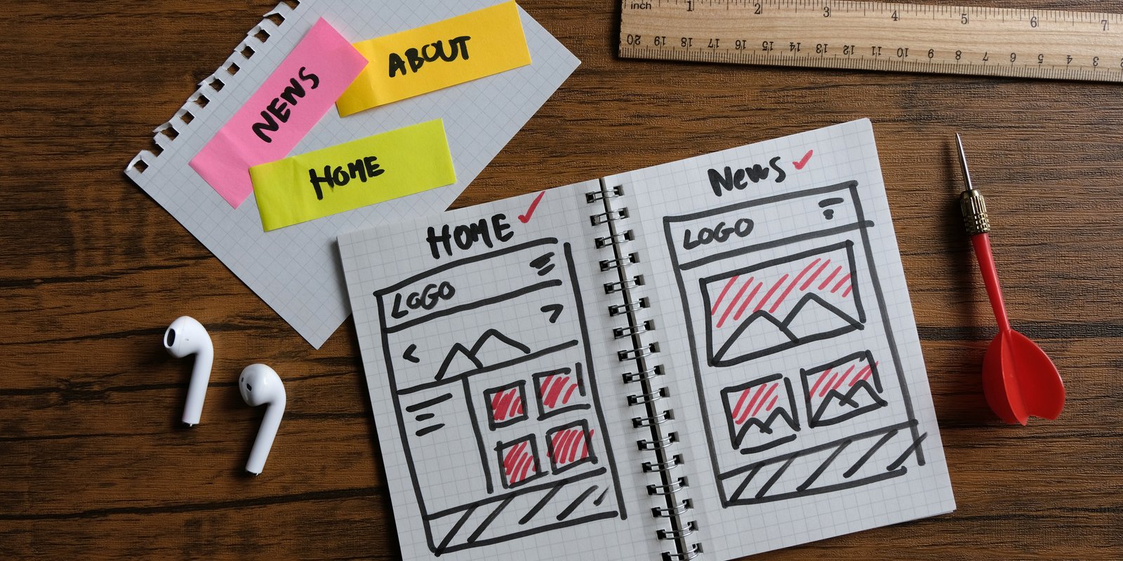 A team of designers make design choices on a whiteboard